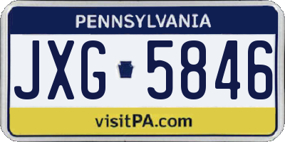 PA license plate JXG5846