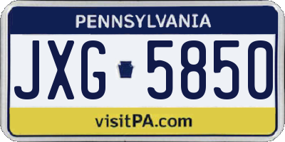 PA license plate JXG5850
