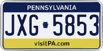 PA license plate JXG5853