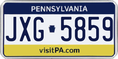 PA license plate JXG5859