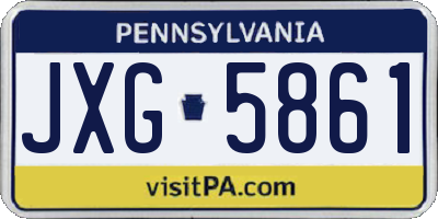 PA license plate JXG5861