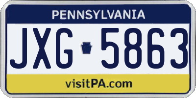 PA license plate JXG5863