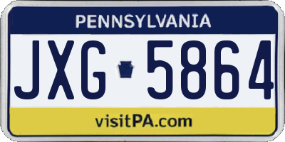 PA license plate JXG5864