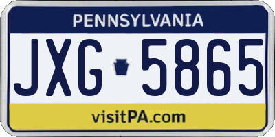PA license plate JXG5865
