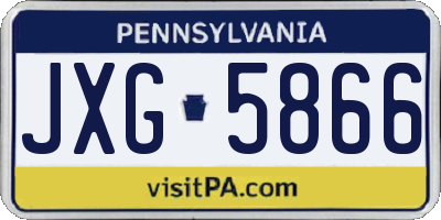 PA license plate JXG5866