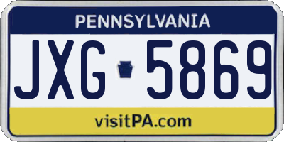 PA license plate JXG5869