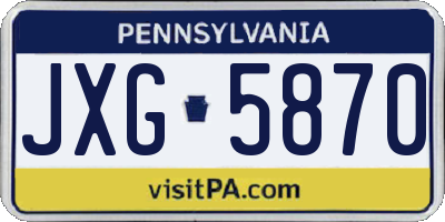 PA license plate JXG5870