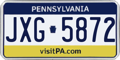 PA license plate JXG5872