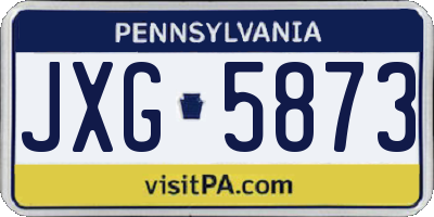 PA license plate JXG5873