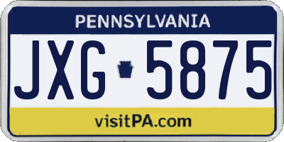 PA license plate JXG5875
