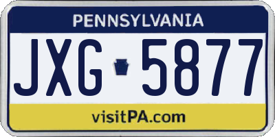 PA license plate JXG5877