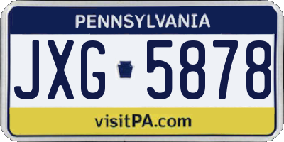PA license plate JXG5878