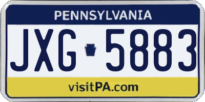 PA license plate JXG5883