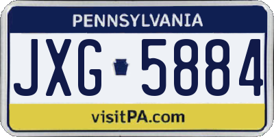 PA license plate JXG5884