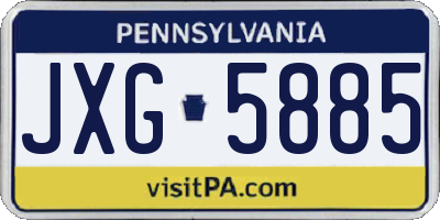 PA license plate JXG5885