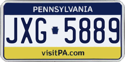 PA license plate JXG5889