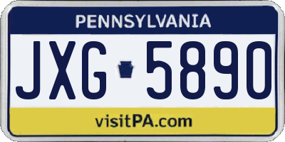 PA license plate JXG5890