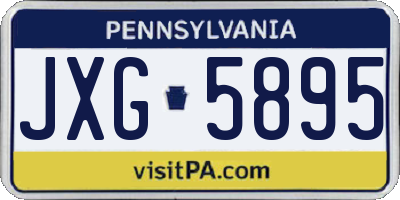 PA license plate JXG5895
