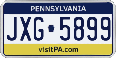 PA license plate JXG5899
