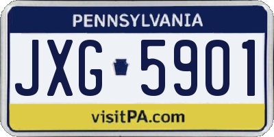 PA license plate JXG5901