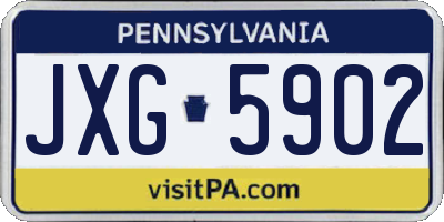 PA license plate JXG5902