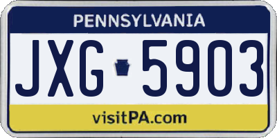 PA license plate JXG5903