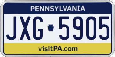 PA license plate JXG5905
