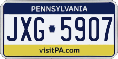 PA license plate JXG5907