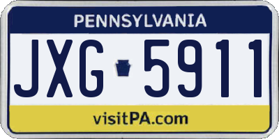 PA license plate JXG5911