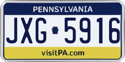 PA license plate JXG5916