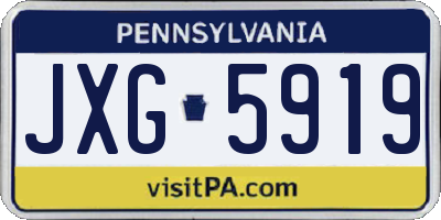 PA license plate JXG5919