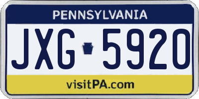 PA license plate JXG5920