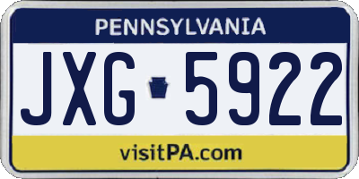 PA license plate JXG5922