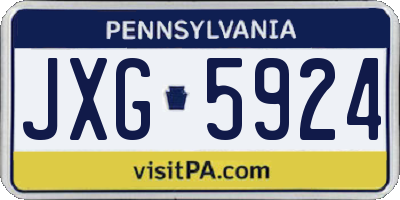 PA license plate JXG5924