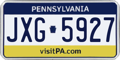 PA license plate JXG5927