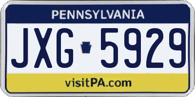 PA license plate JXG5929