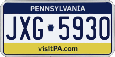 PA license plate JXG5930