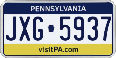 PA license plate JXG5937