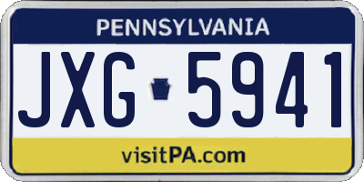 PA license plate JXG5941