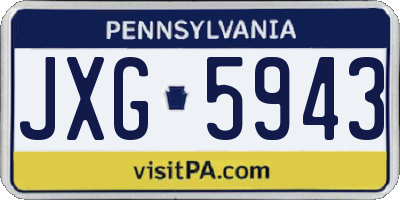 PA license plate JXG5943