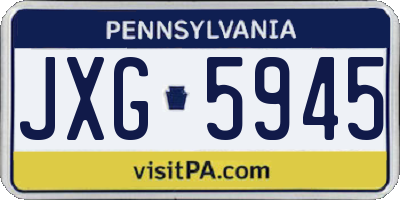 PA license plate JXG5945