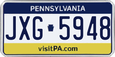 PA license plate JXG5948