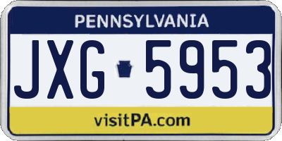 PA license plate JXG5953