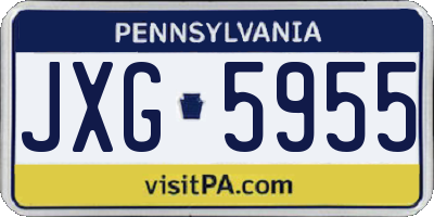 PA license plate JXG5955