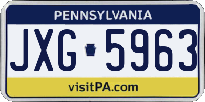 PA license plate JXG5963