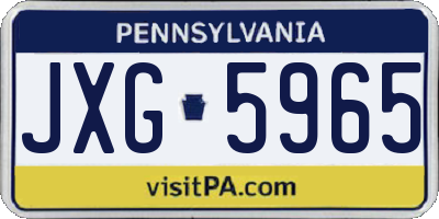 PA license plate JXG5965