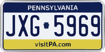 PA license plate JXG5969
