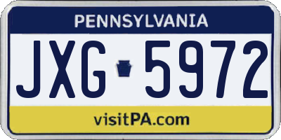 PA license plate JXG5972