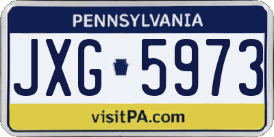 PA license plate JXG5973