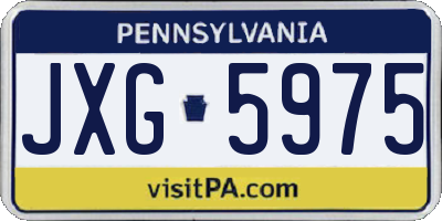PA license plate JXG5975
